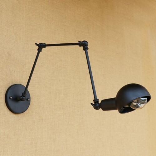 Black Loft Style Industrial Wall Lamp Vintage Wandlamp Luminaire Swing Long Arm Wall Light Fixtures Antique Sconce Applique LED