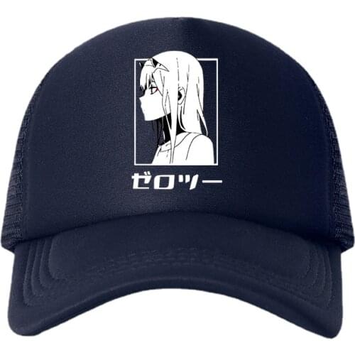 Darling In The Franxx Anime Unisex Cap Mesh Baseball Cap Adjustable Snapback Hats for Women Men Hip Hop Trucker Cap