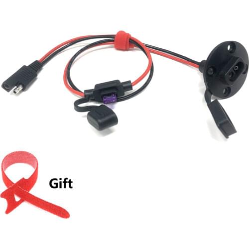 DIY SAE Socket Sidewall Port Waterproof SAE Quick Connect Solar Panel Mount 16AWG SAE Cable for Solar Generator Battery Charger