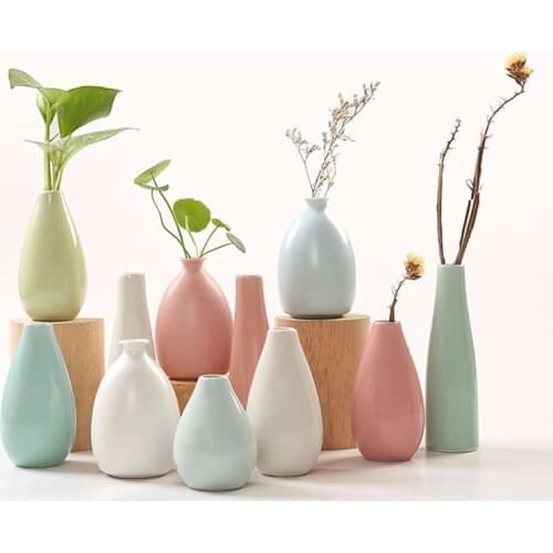 Modern fashion ceramic vases Blue,pink,yellow,white Flower Vase ceramic vases desk Classic crafts Household Wedding Decoration