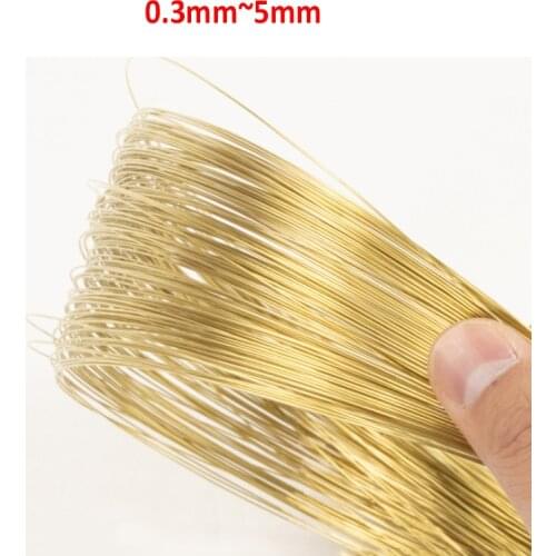 Brass Wire 0.3/0.4/0.5/0.6/1mm-5mm H62 Brass Wire Round Wire Beading Wire For Jewelry Making Gold Colors