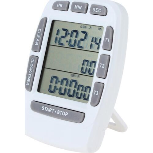 LCD Triple Display Digital Kitchen Timer Countdown Stopwatch Clock for Kitchen Cooking Tools