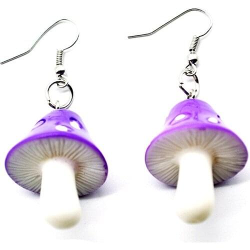 Fashion Women Earring Handmade Sweet Small Fresh Earrings Plastic Simulation Mushroom Earring Jewelry Accessories Gift