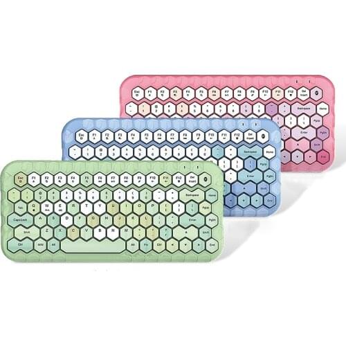 MOFII Cute Mini Office Typing Bluetooth 5.0 Keyboard Prismatic Keycap Punk 83 Keys Layout Wireless Tablets Mobile PC Keyboard
