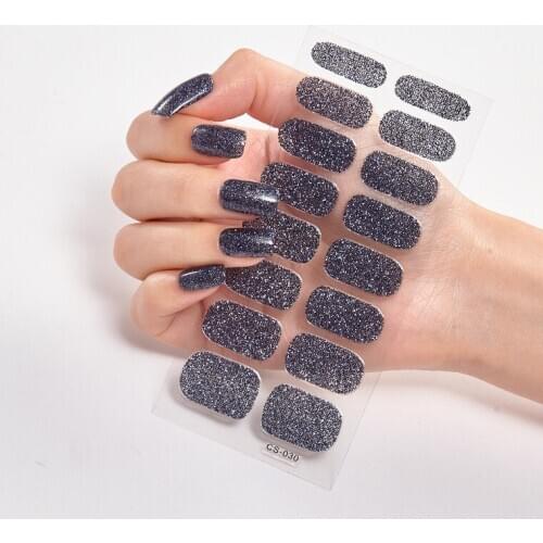 Sticker For Nails Nail Art Stickers 2020 Minimalist Design Glitter Series Powder Sequins Women Salon Self Adhesive Nail Sticker