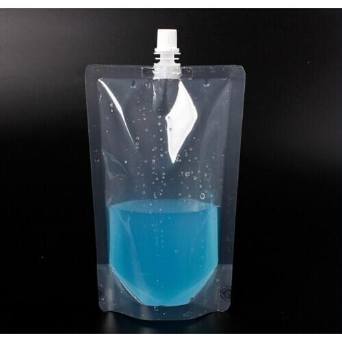 500Pcs Plastic Drink Packaging Bag 200-600ml Stand-up Spout Pouch for Beverage Liquid Juice Milk Coffee Drink Bags