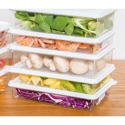 Clear plastic storage box kitchen container food storage box refrigerator lid drawer kitchen items storage organizer storage1pcs