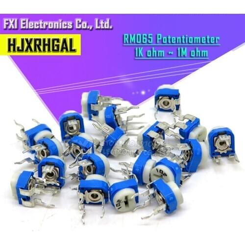 500pcs RM065 RM-065 100 200 500 1K 2K 5K 10K 20K 50K 100K 200K 500K 1M ohm Trimpot Trimmer Potentiometer variable resistor