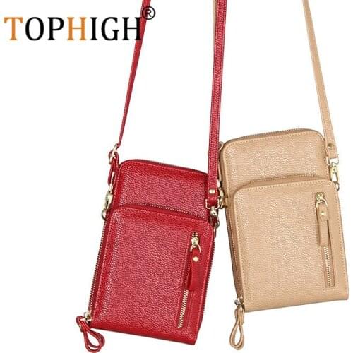 TOPHIGH New mobile phone bag womens messenger bag multi-card coin purse large capacity shoulder bag bags for women handbag