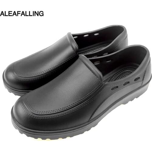 Professional Kitchen Women Low-Top Lightweight Non-Slip Breathable Chef Leather Shoes Rainshoes Labor Work Rainshoes Size 36-45