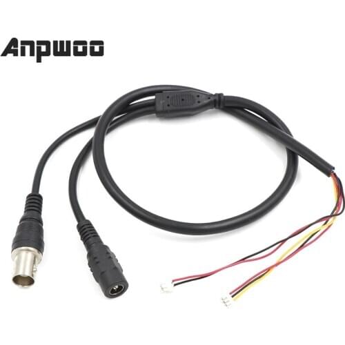 ANPWOO CCTV Camera 5-core Video Cable With DC Input + BNC output For CCTV Camera(3pin 1.5mm + 2pin 2.0mm)
