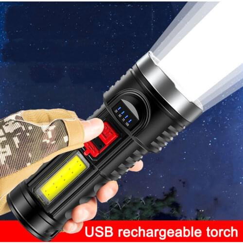3 Modes Waterproof Torch Portable COB LED Tactical USB Rechargeable Camping Lantern Zoomable Flashlight Lamp Focus Light