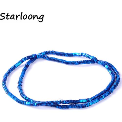 Top quality 1*3mm Natural stone multicolor bright hexagon shape loose hematite beads for DIY jewelry necklace bracelet making