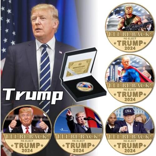 WR 2024 Donald Trump Gold Plated Commemorative Coin Collectibles USA President Original Coin Set Gifts for Man Dropshipping