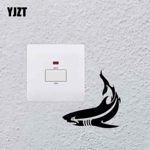 YJZT Fierce Sharks Wall Decal Switch Sticker Living Room Decor Vinyl Cartoon Animal Pattern 17SS-0608
