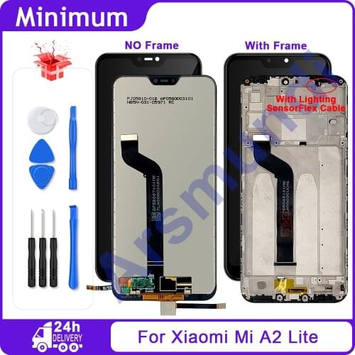5.84" For Xiaomi Mi A2 Lite A2Lite LCD Display Touch Screen Digitizer Assembly + Frame For Xiaomi Redmi 6 Pro 6Pro Mi A2 Lite