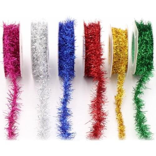 1.5m/roll 1/4mm Christmas Metallic Foil Rattan Gold Silver Wire Tinsel Garland Ribbon Christmas Tree Ornaments Xmas Party Supply