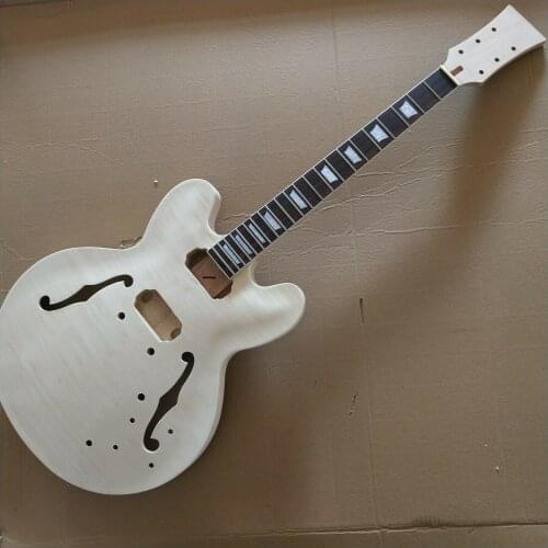 1 Set Unfinished Electric Guitar Neck And Body Guitar Kit DIY Part 335 Style