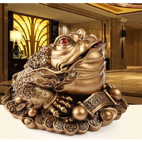 1PC Feng Shui Jin Chan Chu Chinese Money Toad Wealth Frog Statue Decoration Business Decor Craft Figurines Gift