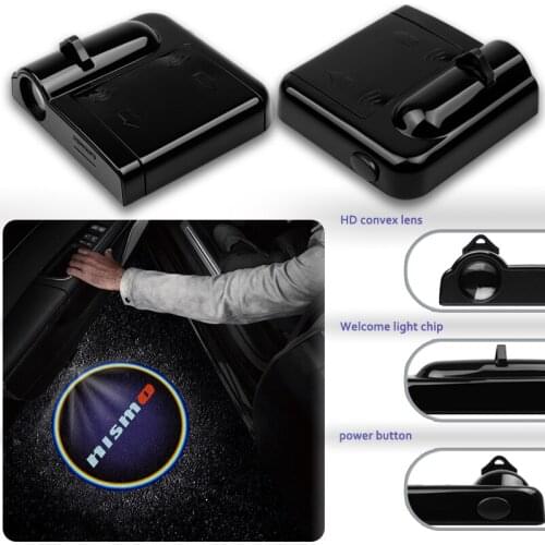 2Pcs Car Decoration Wireless Led Laser Welcome Light Ghost Shadow lights For Nissan Nismo Tiida Teana Skyline Juke X-trail