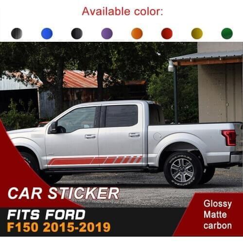 2 Pcs OFF ROAD gradient side stripe graphic Vinyl sticker for ford f150 super crew 5 1/2 box or raptor