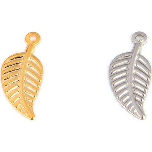 20pcs Stainless Steel DIY Pendant Leaf Charms Pendant Jewelry Plants Pendant For Making DIY Jewelry Handmade Accessory