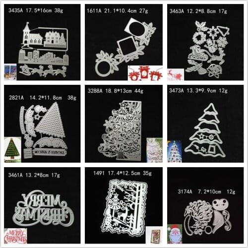 29 Styles) 2021 Christmas Tree Metal Cutting Dies DIY Scrapbooking Paper Photo Album Crafts Cards Santa Claus Punch Stencils
