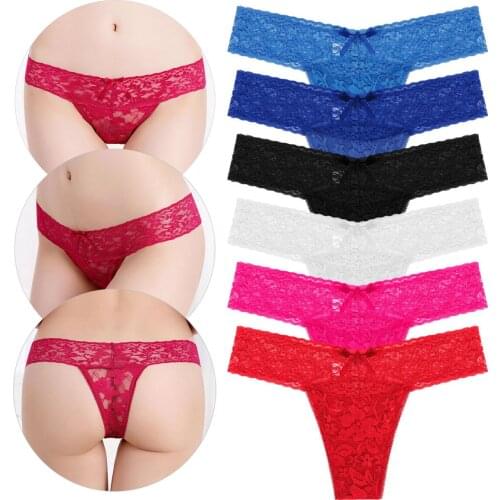 6Pcs/Lot Womens Underwear Female Panties Sexy Lace Briefs Lingerie S-XXXL