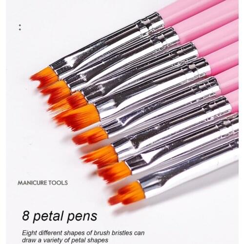 8pcs Nail Art Pen Nail Brush For Manicure Gel Brush Painting Drawing Nail Art Polish Outline Accessories Brush Manicure Tool Kit