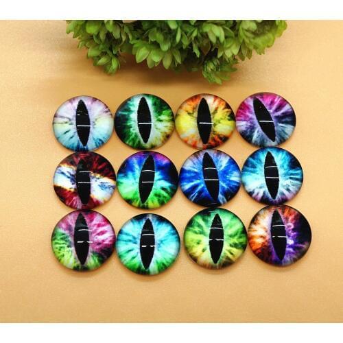 8MM10MM12MM mix Round pupil Dragon Eyes photo Cabochons for making bracelet necklace pins brooch craft supplies