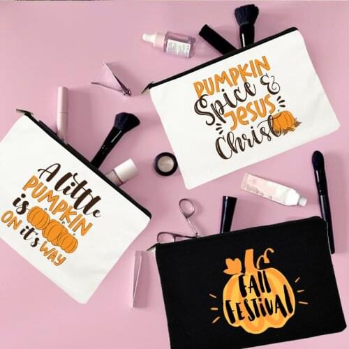 Travel Headset Charger Storage Bags Thanksgiving Theme Party Toiletry Organizer Purse Female Cosmetic Case MakeUp Bag Best Gifts