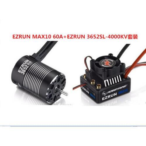 F19284 Hobbywing Combo EZRUN MAX10 60A Waterproof Brushless ESC+3652SL G2 4000KV Motor Speed Controller for 1/10 RC Truck/Car