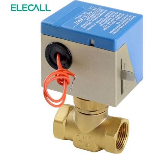 G1/2" 3/4 " 1" Brass 2way 3Way HVAC Fan coil Neutral Wire VA7010 Electrical Valve for Flow Control Tools High Quality 220VAC