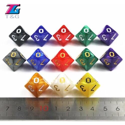 D10 Dice for Rpg DnD 10 Faces Games Dices Rich Colors Desktop Polyhedral Set ,for Dnd Game Playing