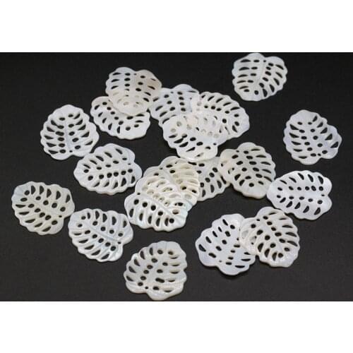 2pcs Hot Selling Natural Freshwater Pearl Shell Beads Pendant Leaf Pendant, Suitable for Jewelry Making DIY Necklace Earrings