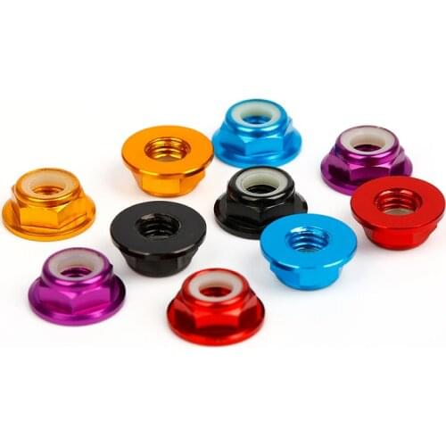 M5 Aluminum Motor Screw Nuts Nylon Insert Self Lock Flange nut CW/CCW for RC FPV Racing Drone 2205 2206 2207 Brushless Motor
