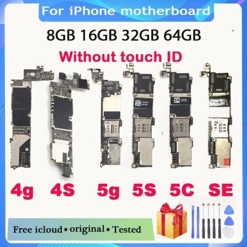 8GB /16GB /32GB for iphone 4 4S 5 5C 5S Motherboard with IOS System,Original unlocked for iphone 4S Mainboard with Full Chips