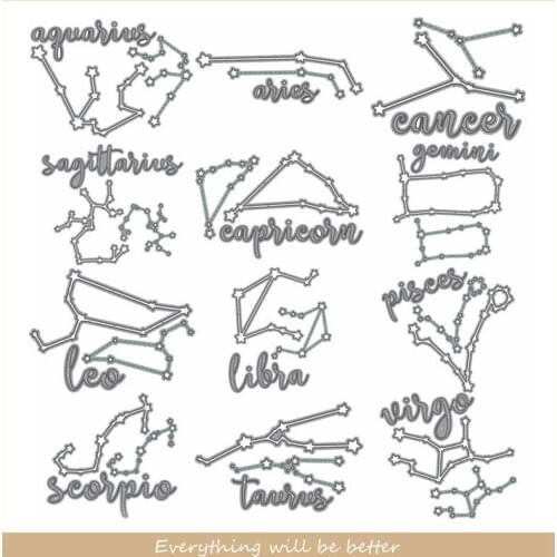 12 Constellation Leo Virgo Libra And So On Metal Cutting Dies Die Cut DIY Decorate Cards Scrapbook Craft Embossing Paper Stencil