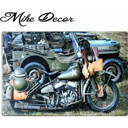 [ Mike86 ] Military Motorcycles Metal Plaque Bar Wall art Painting Poster Craft Decor Christmas gift AA-96 Mix order 20*30 CM