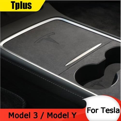 2021 New Car Central Control Sticker Suede Velvet Sticker For Tesla Model 3 Accessories Decoration Film Model Y Interior Patch