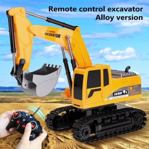 New 1:24 RC Truck 2.4G Wireless Remote Control Excavator Rechargeable Simulation Excavator With Metal Shovel Lights Sounds