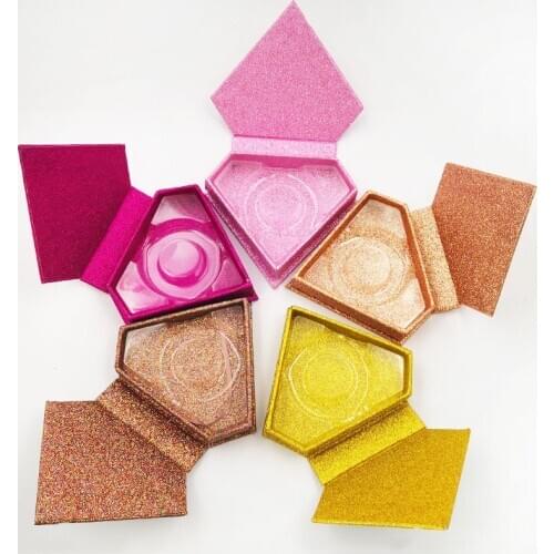 Bulk 50pcs/pack wholesale eyelash packaging box lash boxes packaging custom logo faux mink lashes fake strip diamond empty case