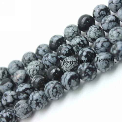 Wholesale 5 Strand(40pcs/strand) Snowflake Obsidian Beads 10mm Jewelry Loose Beads Free Shipping