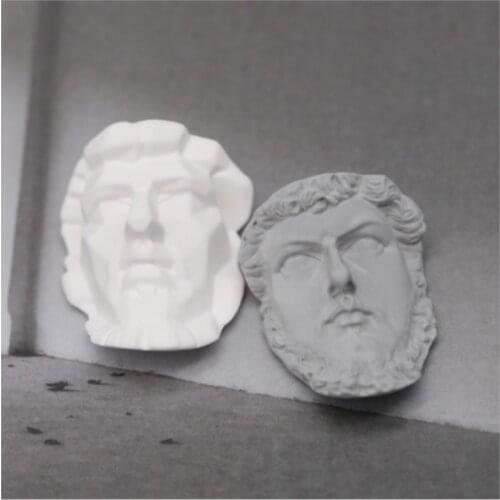 PRZY Geometric Man Face Molds Plaster Portrait Mold Silicone Mold Soap Molds Gypsum Chocolate Candle Molds Cake Mould Clay Resin