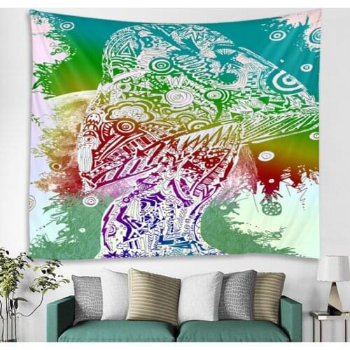 Psychedelic Abstract Wall Tapestry Art Decor Blanket Curtain Hanging Home Bedroom Living Room Decoration Polyester Hippiemushroo