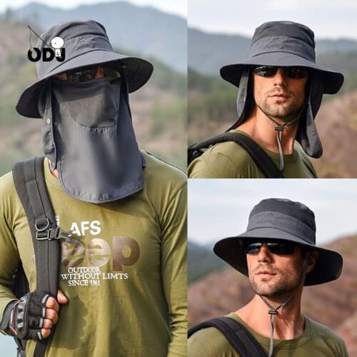 1Pcs Multipurpose Outdoor Climbing Fishing Tourism Brim Sun Fisherman Hat Summer Men Multifunction Bucket Hat Sun Protection Cap