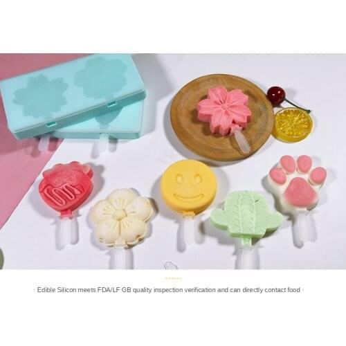 Silicone Ice Cream Mold DIY Homemade Popsicle Molds Freezer Juice Sakura Sole Shape Creative Ice Cube Tray Popsicle Barrel Make