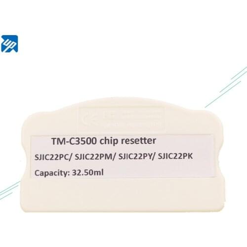 SJiC22P ink cartridges chip resetter For Epson TM-C3500 TM-C3510 TM-C3520 C3500 C3510 C3520 Label Printer