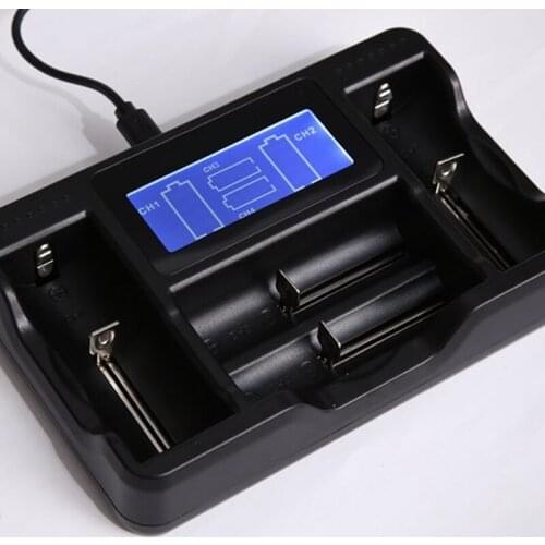 Smart Four Charger LCD Display Battery Charger for 26650/22650/18650/18490/18350/17670/17500/16340/RCR[123]/14500/10440