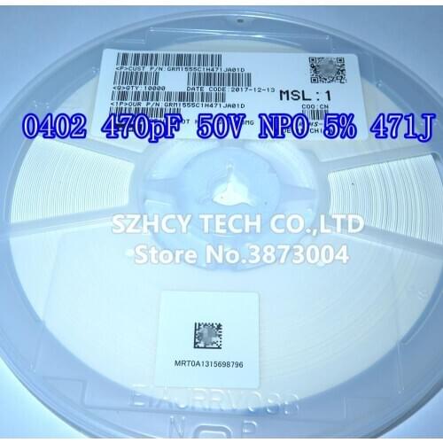 10000Pcs 0402 470pF 50V NPO 5% 471J GRM1555C1H471JA01D New and origianl